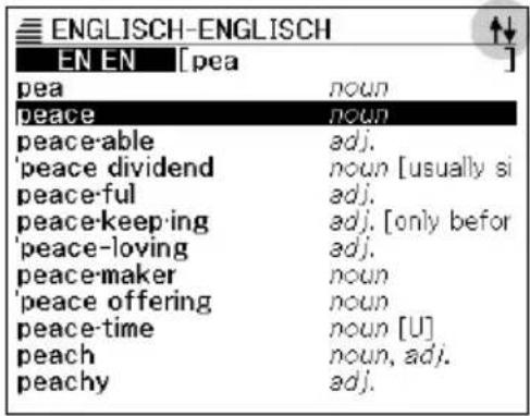 ENGLISH-ENGLISH EN EN [pea] pea noun peace noun peace-able adj. 'peace dividend noun [usually si peace-ful adj. peace-keeping adj. [only befor 'peace-loving adj. peace-maker noun 'peace offering noun peace-time noun [U] peach noun, adj. peachy adj.