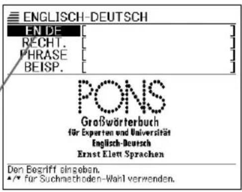 ENGLISH-DEUTSCH EN DE RECHT. PHRASE BEISP. PONS Großwörterbuch für Experten und Universität Englisch-Deutsch Ernst Klett Sprachen Den Begriff eingeben. ★/★ für Suchmethoden-Wahl verwenden.