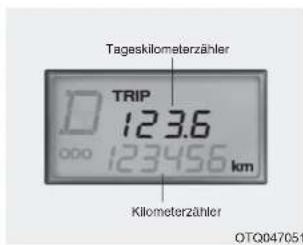Tageskilometerzähler TRIP 123.6 123456 km Kilometerzähler OTQ047051