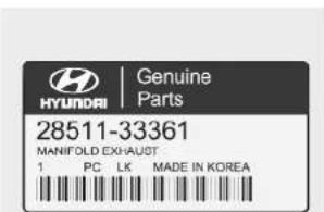 HYUNDAI | Genuine Parts 28511-33361 MANIFOLD EXHAUST 1 PC LK MADE IN KOREA