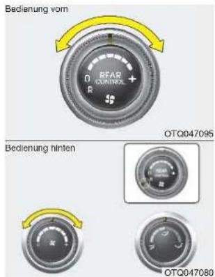 Bodienung vorn RFAR R OTQ047095 Bodienung hinten OTQ047080