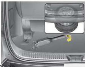HYUNDAI H-1 Grand Starex (2008) - Ersatzrad abbauen und verstauen - 1