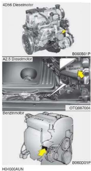 4D56 Dieselmotor A2.5 Dieselmotor B060B01P OTQ087004 Benzinmotor H04000AUN B060D01P