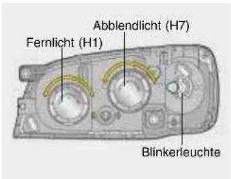 Fernlicht (H1) Abblendlicht (H7) Blinkerleuchte