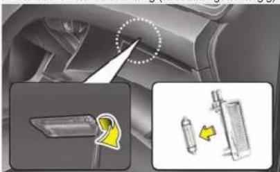 HYUNDAI Grand Santa Fe (2017) - Glühlampe der Türleuchte ersetzen (ausstattungsabhängig) - 7