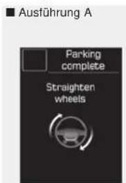 Ausführung A Parking complete Straighten wheels