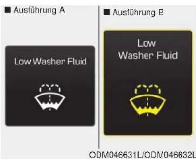 Ausführung A Low Washer Fluid Ausführung B Low Washer Fluid ODM046631L/ODM046632L