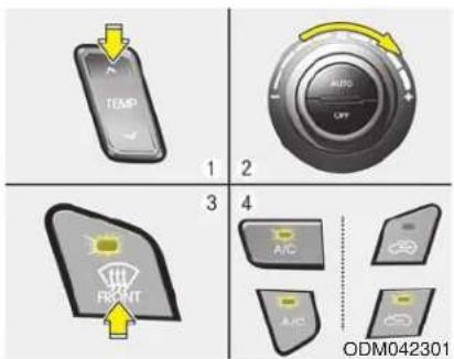 TEMP 1 2 AUTO OFF 3 4 A/C A/C ODM042301