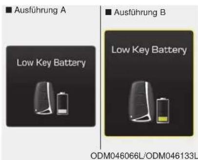 Ausführung A Low Key Battery Ausführung B Low Key Battery ODM046066L/ODM046133L