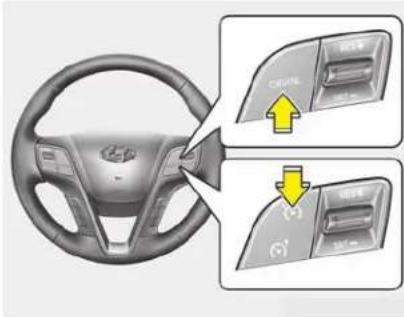 HYUNDAI Grand Santa Fe (2017) - Zum Abstellen des Tempomat-Systems gibt es mehrere Möglichkeiten: - 1