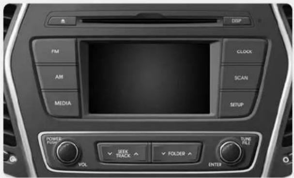FM AM MEDIA CLOCK SCAN SETUP POWER Points VOL ✓ SEEK TRACK ✓ FOLDER ENTER TUBE FILE