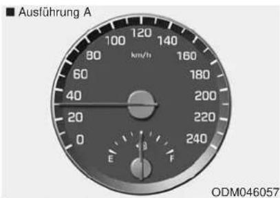 Ausführung A 80 100 120 140 160 km/h 60 180 40 200 220 240 0 E F ODM046057
