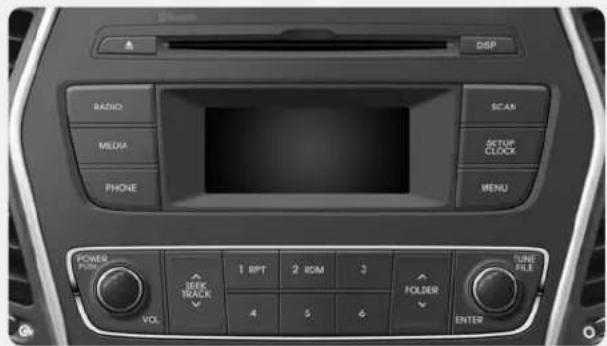 RADIO MEDIA PHONE SCAN SETUP CLOCK MENU POWER POWER 1 BPT 2 IOM 3 3.24 GHz FOLDER VOL 1 BPT 2 IOM 3 4 5 6 TUNE FILE ENTER