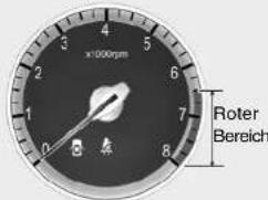 x1000rpm Roter Bereich