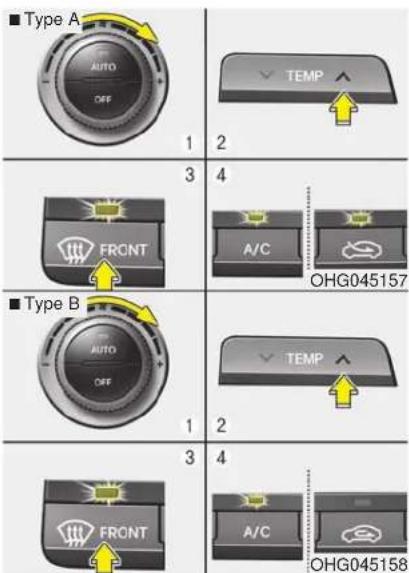 HYUNDAI Azera (2016) - To defog inside windshield - 1