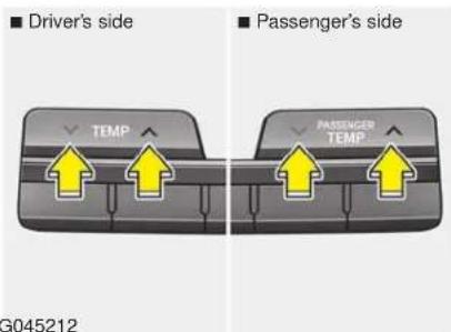 Driver's side Passenger's side TEMP PASSenger TEMP G045212