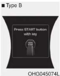 Type B Press START button with key OHG045074L