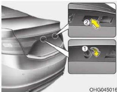 Diagram showing car door handle and valve positions with numbered annotations indicating directional changes