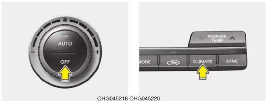 AUTO OFF PASSENGER TEMP MODE CLIMATE SYNC OHG045218 OHG045220