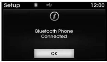 Setup 12:00 Bluetooth Phone Connected OK
