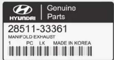 Genuine HYUNDAI | Parts 28511-33361 MANIFOLD EXHAUST 1 PC LK MADE IN KOREA