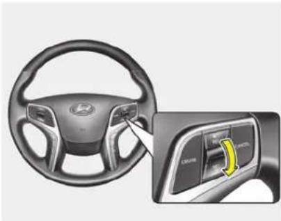 HYUNDAI Azera (2016) - To increase cruise control set speed: - 1