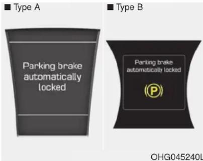 Type A Parking brake automatically locked Type B Parking brake automatically locked P OHG045240L