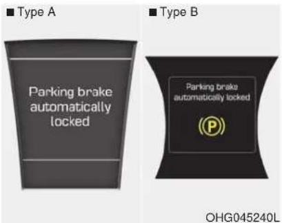 ■ Type A Parking brake automatically locked ■ Type B Parking brake automatically locked (P) OHG045240L