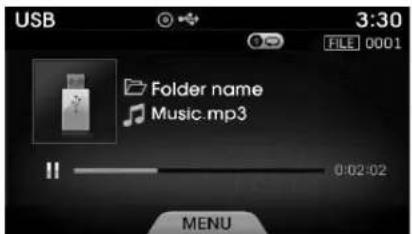 USB 3:30 FILE 0001 Folder name Music.mp3 0:02:02 MENU