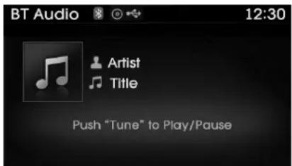 BT Audio 12:30 Artist Title Push "Tune" to Play/Pause