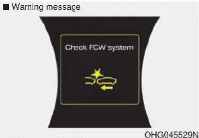 ■ Warning message Check FCW system OHG045529N