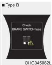 Type B Check BRAKE SWITCH fuse OHG045082L