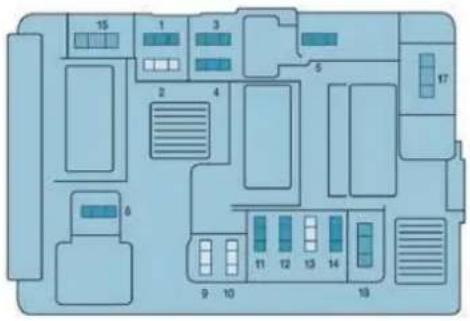 Floor plan diagram with numbered rooms and furniture layout, likely for a retail or office space