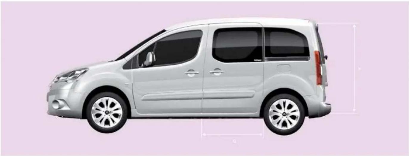 CITROEN Berlingo Dag (2010) - REAR DOORS (mm) - 1