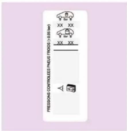 PRESIONS CONTROLEES PNEUS FRODS (≥0.05 bar) XX XX bar XX XX