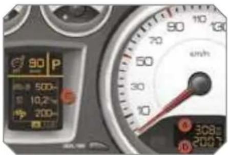 PEUGEOT 308 Dag (2007) - Instrument panel lighting button. - 2