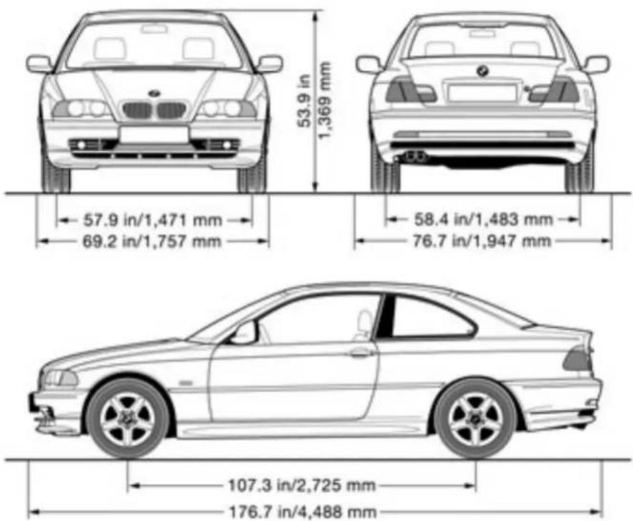 BMW 330Ci Coupe (2003) - Dimensions - 1