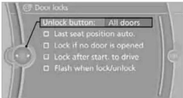 BMW Z4 sDrive30i Roadster (2009) - Setting unlocking characteristics - 1