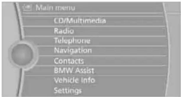 BMW Z4 sDrive30i Roadster (2009) - Opening the main menu - 1