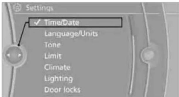 BMW Z4 sDrive30i Roadster (2009) - Example: setting the clock - 2