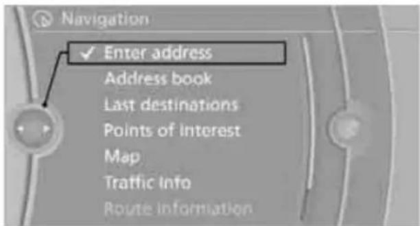 BMW Z4 sDrive30i Roadster (2009) - Entering a destination manually - 1