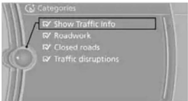BMW Z4 sDrive30i Roadster (2009) - Filtering of traffic bulletins - 1