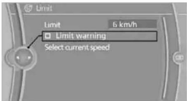 BMW Z4 sDrive30i Roadster (2009) - Activating/deactivating the limit - 1