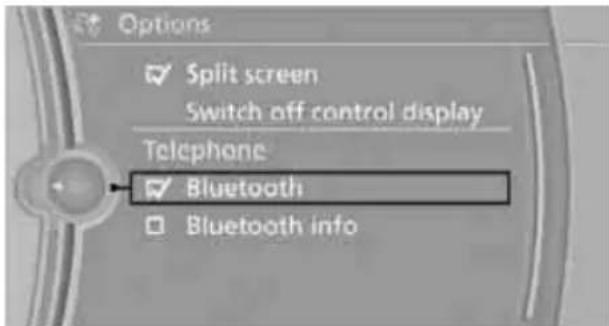 BMW M3 (2011) - Activating/deactivating the Bluetooth link - 1