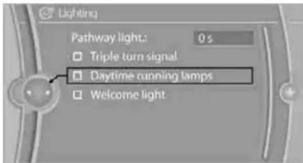 BMW M3 (2011) - Activating/deactivating daytime running lights - 1