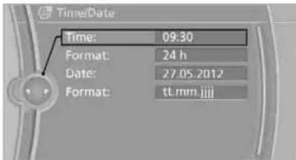 BMW M3 (2011) - Setting the time - 1
