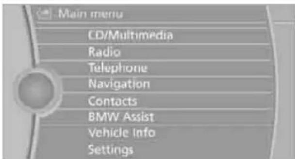 BMW M3 (2011) - Opening the main menu - 1