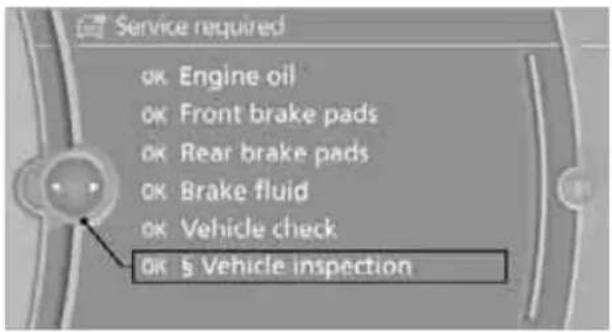 BMW M3 (2011) - Entering deadlines for legally required inspections\* - 2