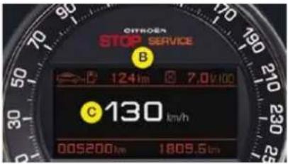 CITROEN STOP SERVICE B 124 km 7.0 V/100 C 130 km/h 005200 km 1809.6 km