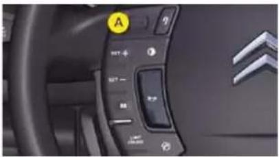 Car interior control panel with Chinese function buttons and a yellow 'A' icon